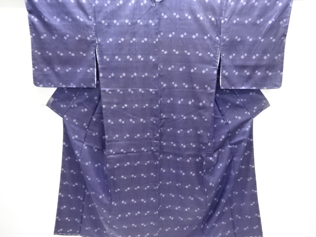 JAPANESE KIMONO / ANTIQUE KIMONO / SILK / HAND WOVEN TSUMUGI / KASURI PATTERN